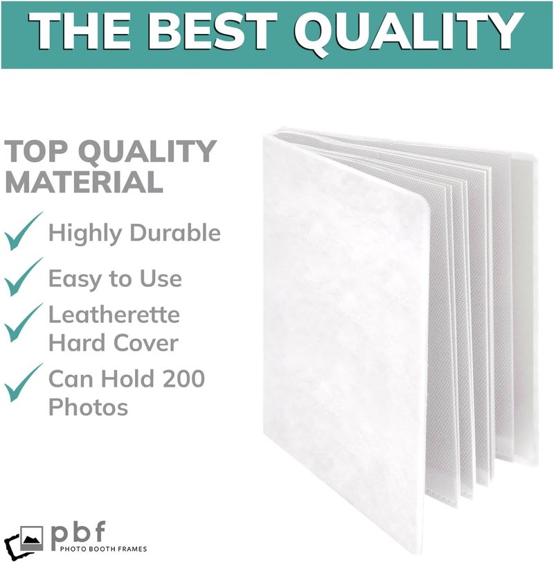 pbf PHOTO BOOTH FRAMES PBF Photo Booth Album | 2x6 Album w/ Sleeves | 2x6 Strips Memory Book | Wedding Photo Strip Album | 100 Pages, Holds 200 Photos (White, 1-Pack) - Image 4